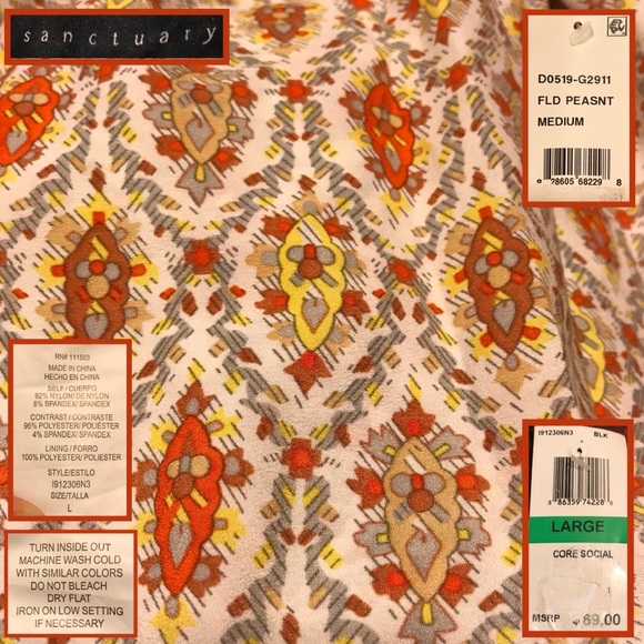 SANCTUARY Chic Orange Multi Abstract Peasant Dress - Picture 4 of 4